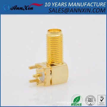 manufacturer right angle RF PCB panel mount female sma connector